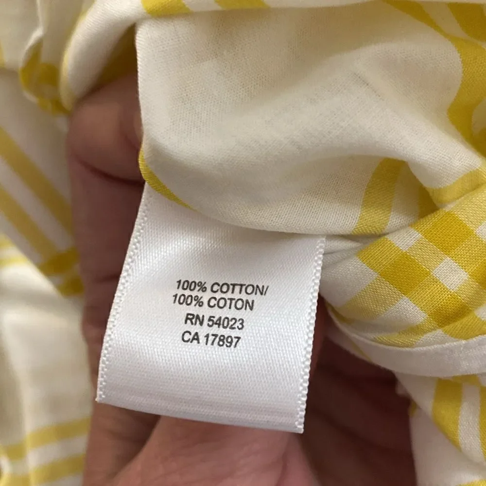 Banana Republic Slim Fit Yellow Plaid Dress Shirt
